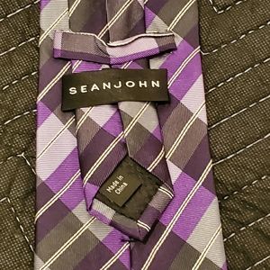 Sean John Purple Plaid Men's Necktie